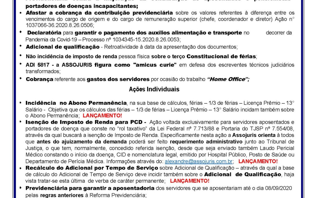 Rol de ações disponibilizado aos sócios da entidade