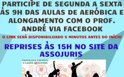 Reprise aula de alongamento e atividade aeróbica desta terça feira com o Professor André