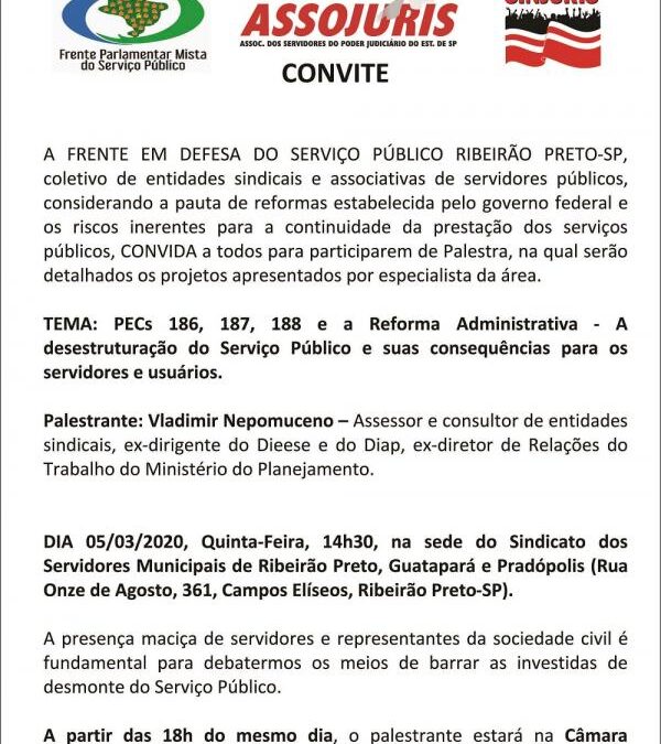 Palestra sobre a retirada de direitos dos servidores