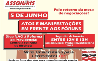 Chamamento para 5 de junho!