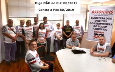 Assojuris em reunião de dirigentes para preparação de ato contra a Reforma da Previdência.