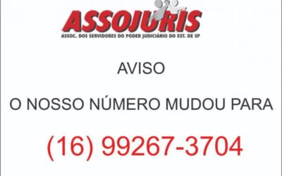 ALERTA – Novo número do departamento de cobranças da ASSOJURIS