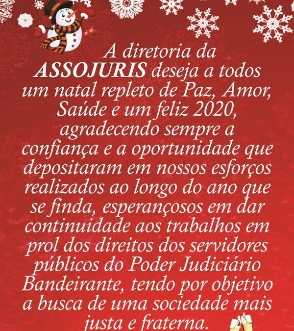 A ASSOJURIS deseja a todos boas festas!
