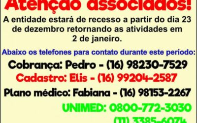 ATENÇÃO ASSOCIADOS