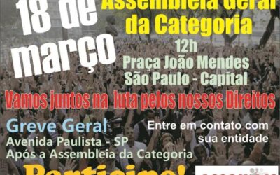 Presidente da ASSOJURIS reforça chamada para Assembleia Geral da Categoria – 18 de março