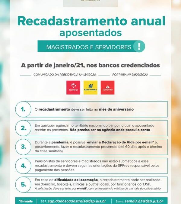 RECADASTRAMENTO ANUAL DE APOSENTADOS