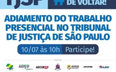 Live aberta aos servidores para debater o adiamento da retomada dos trabalhos presenciais do Poder Judiciário