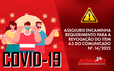 ASSOJURIS REQUER O RESTABELECIMENTO DO TELETRABALHO TEMPORÁRIO PARA O SERVIDOR QUE TEVE OU MANTÉM CONTATO COM PESSOA INFECTADA PELO COVID-19