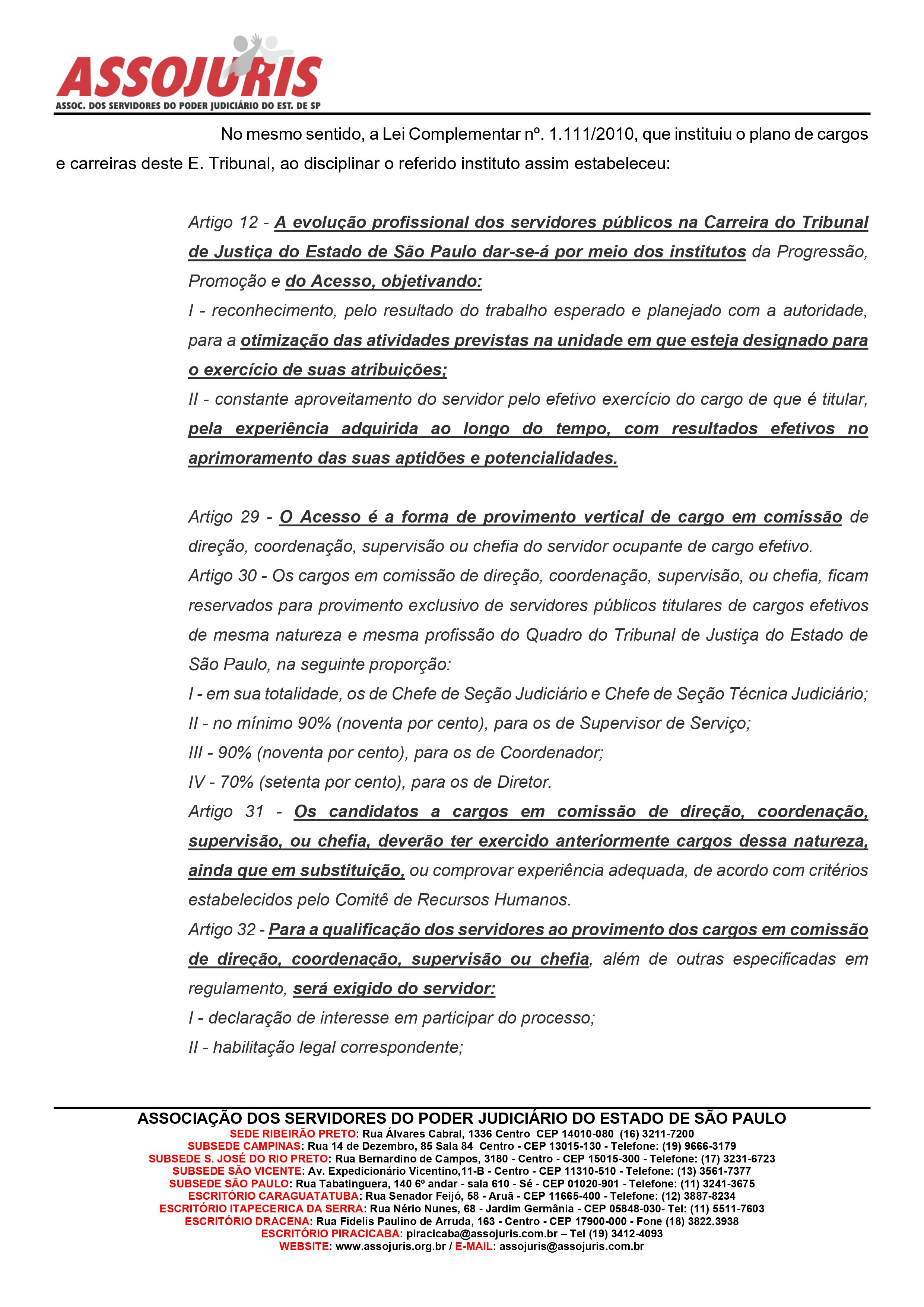 ASSOJURIS BUSCA IMPLEMENTAÇÃO DO INSTITUTO DO ACESSO 