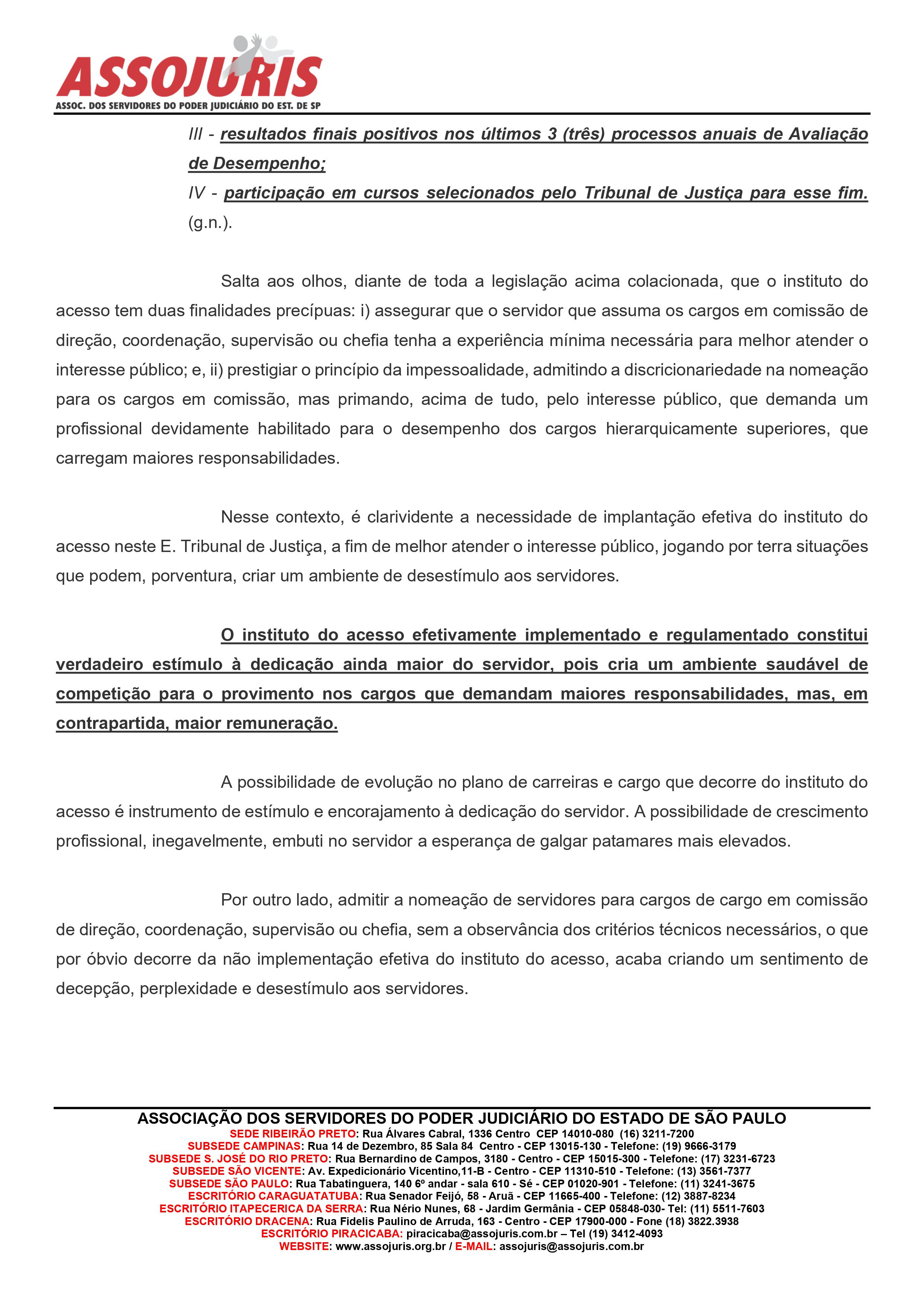 ASSOJURIS BUSCA IMPLEMENTAÇÃO DO INSTITUTO DO ACESSO 