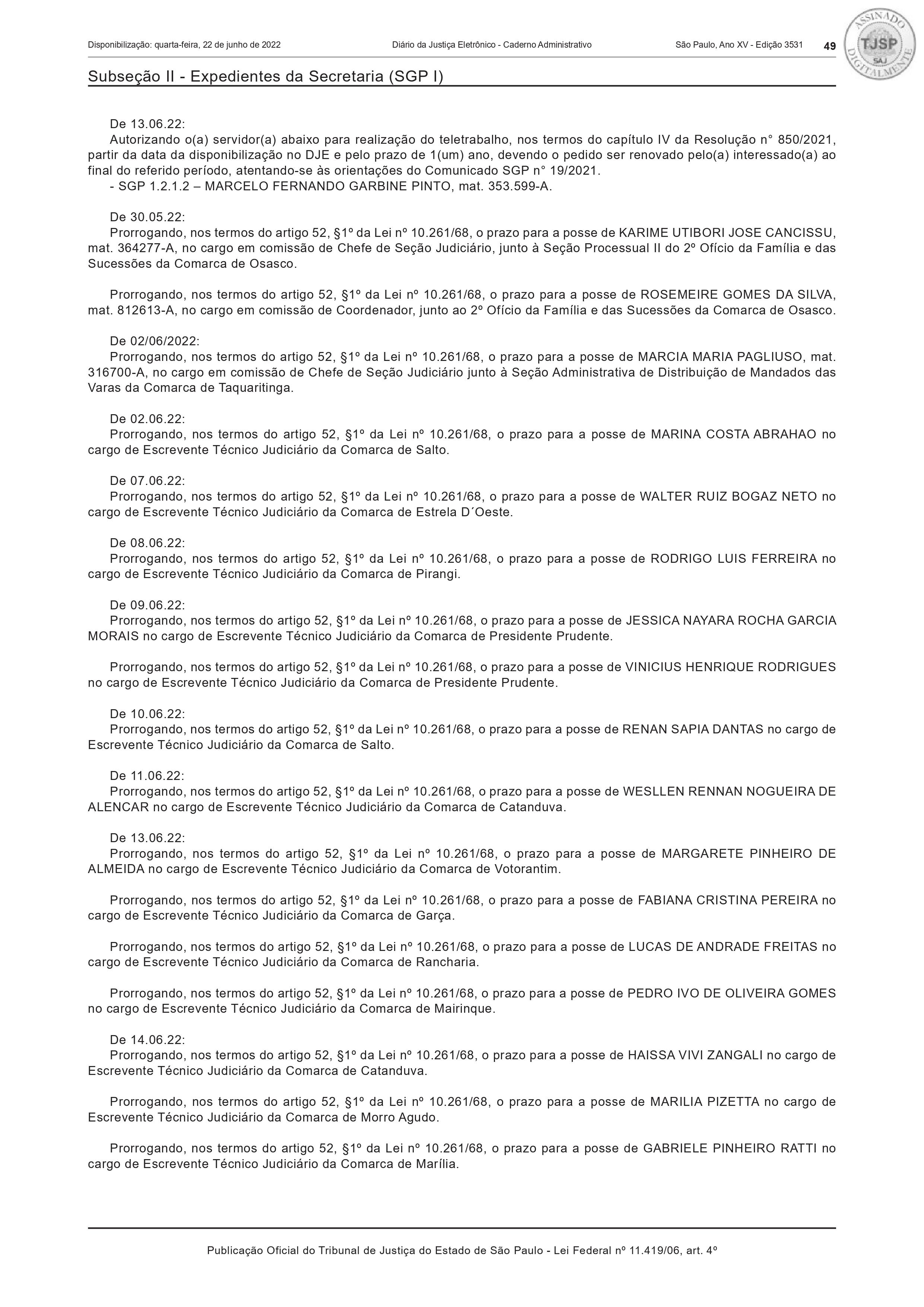 ASSOJURIS BUSCA IMPLEMENTAÇÃO DO INSTITUTO DO ACESSO 