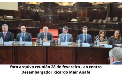 13 de julho – reunião com presidência do TJSP