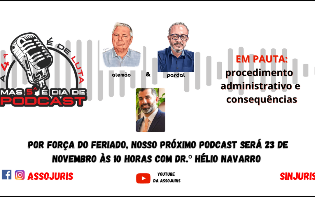 Excepcionalmente nesta quinta não teremos podcast