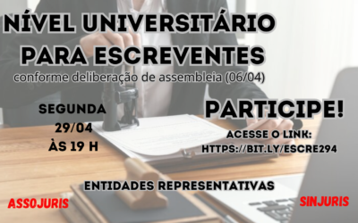 NÍVEL UNIVERSITÁRIO PARA ESCREVENTES