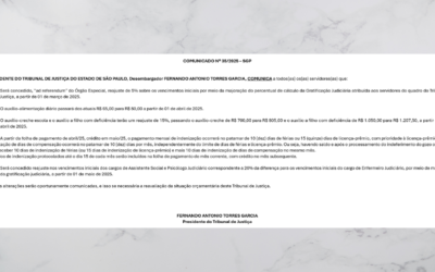 Campanha Salarial – reprodução comunicado do TJSP