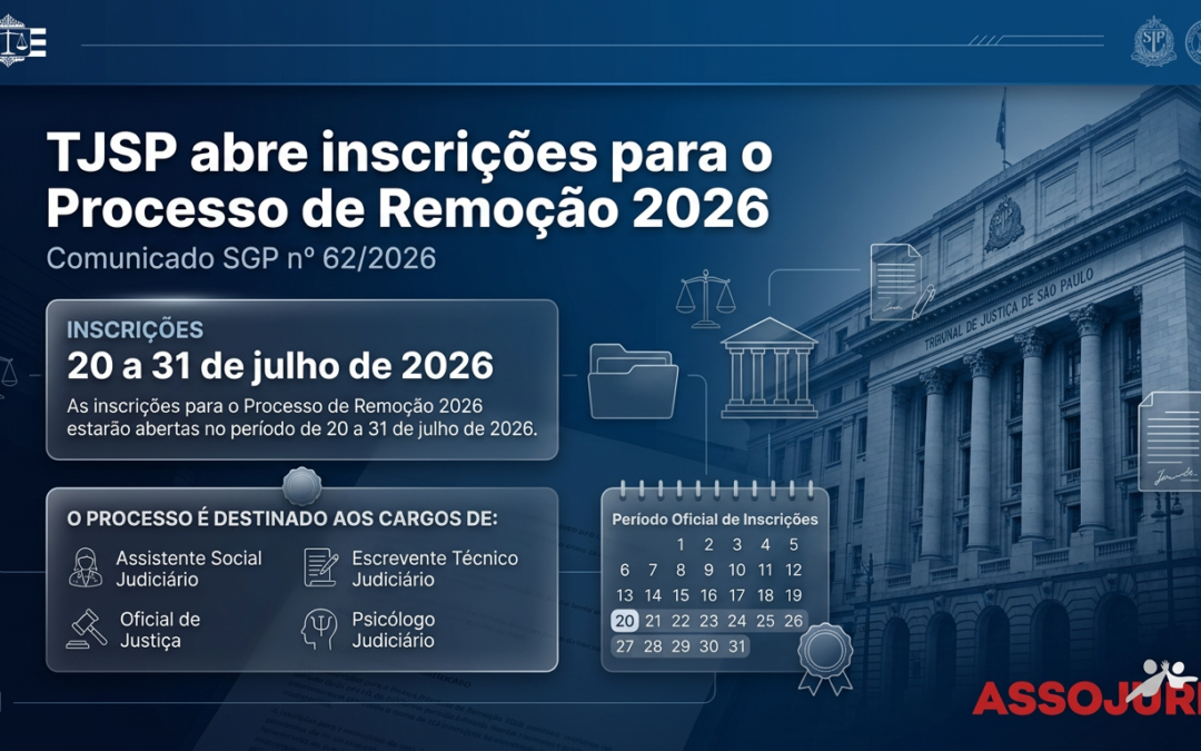 TJSP abre inscrições para o Processo de Remoção 2026